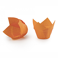 Паперова форма для кексів "ЛОТОС" (50х50/80) (50 шт), помаранчева
