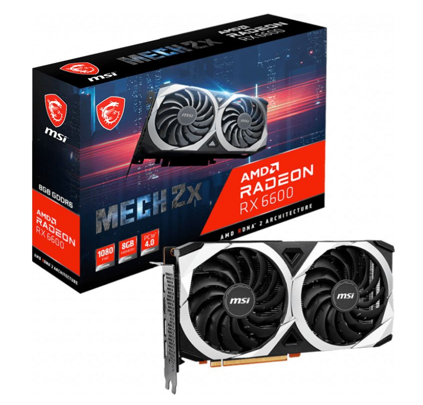 MSI Radeon RX 6600 MECH 2X 8G - фото 1 - id-p1627052603