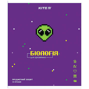 Зошит 48арк. кліт. "Kite" Предметка-Біологія гібрид лак+УФ Pixel №K21-240-09(8)(192)