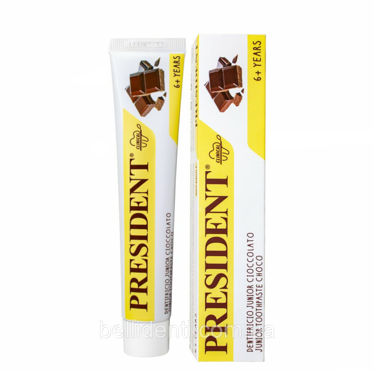 Дитяча зубна паста PRESIDENT JUNIOR CHOCO ксиліт та фтор 950 ppm (від 6 років) шоколад 50 мл