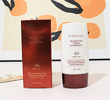 VIVLAS Black Tea Vital Sunblock Антиоксидантний санблок з ферментованим чорним чаєм SPF 50+ PA+++ 50 g