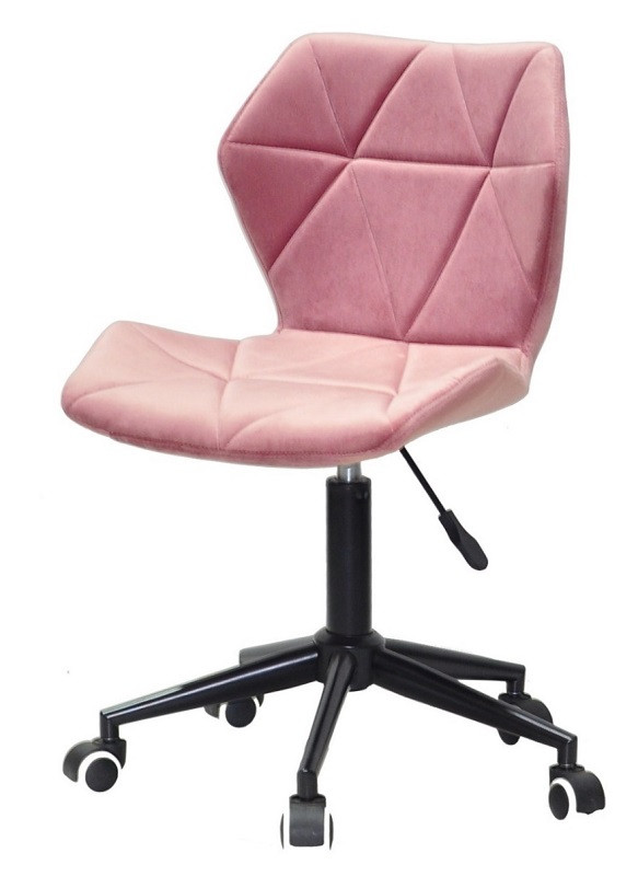 Офісний стілець на колесах Torino оксамит запорошена троянда B-1030 BK-Modern Office