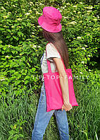 Женская сумка шоппер и розовая панама на лето, набор