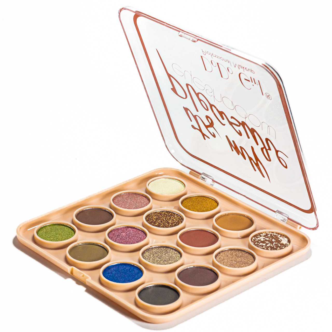Палетка тіней для повік DoDo Girl 16 відтінків D3204 № 02 коричнево-золотисті, фото 1