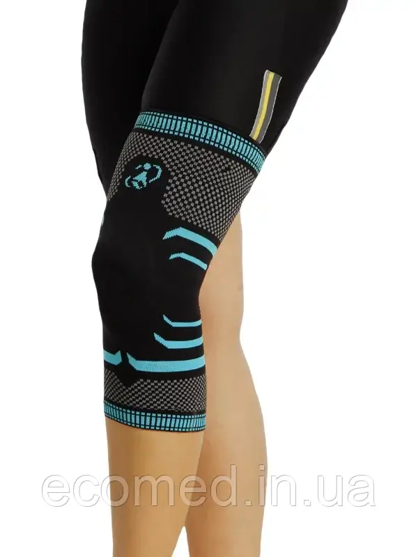 Бандаж компресійний на колінний суглоб з фіксацією колінної чашечки Morsa розмір XL (чорний), фото 1