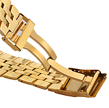 Сталеві чоловічі наручний годинник jaragar золотого кольору з металевим ремінцем з автопідзаводом, фото 8