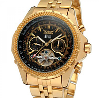 Стальные мужские наручные часы jaragar золотого цвета с металлическим ремешком с автоподзаводом