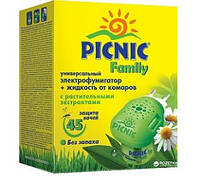 Электрофумигаторы "Picnic Family" + жидкость защита от комаров 30 мл. (45 ночей) код 022