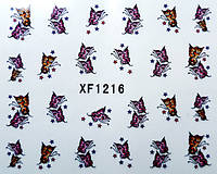 Слайдер дизайн, водные наклейки на ногти для маникюра XF (YZW) 1216