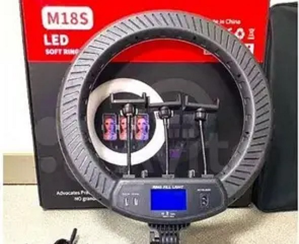 Лампа Led кільце M18S 45 см/8500K/LED дисплей/пульт, фото 1
