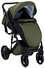 Коляска 2 в 1 Bair Leo шкіра 100% GN-90 хакі, фото 6