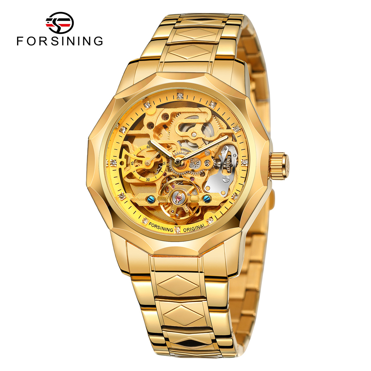 Годинник наручний Forsining 8240 Gold, фото 1
