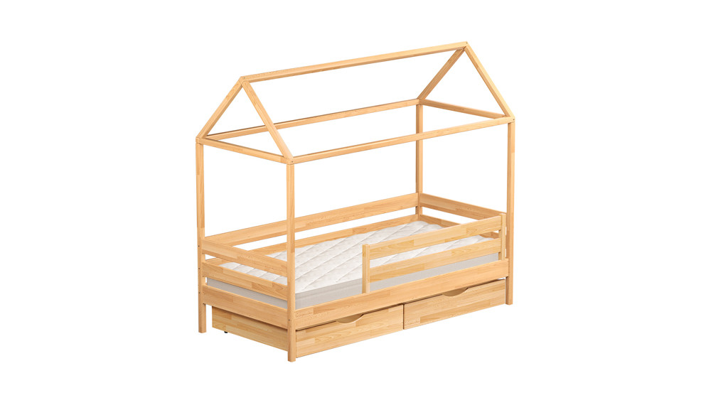 Ліжко дитяче дерев'яне (масив бука) з висувними ящиками Аммі 80х190 102 Щит Л4
