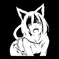 Wifu anime cat girl Наклейка на авто вологостійка, всі кольори
