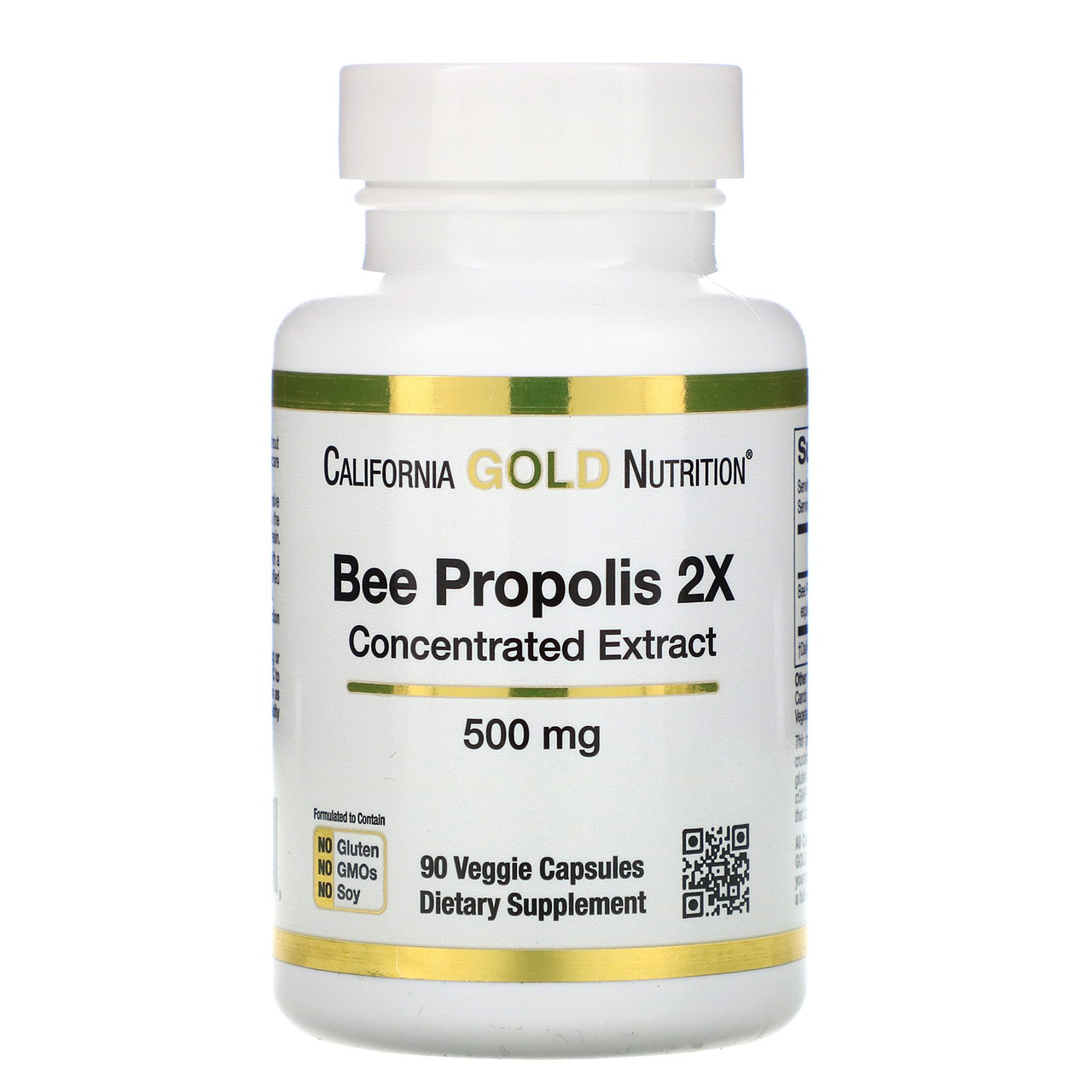 California Gold Ntrtn Bee Propolis 2X Concentrated Extract 500 mg 90 капсул EXP 05/24 року включно