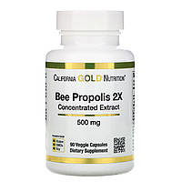 California Gold Ntrtn Bee Propolis 2X Concentrated Extract 500 mg 90 капсул  EXP 05/24 року включно