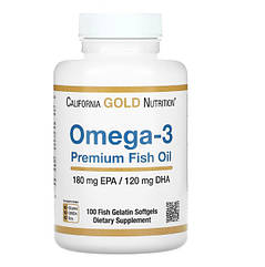 Жирні кислоти Омега-3, California Gold Nutrition (100 капусл)