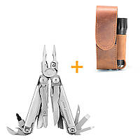 Комплект Мультитул Leatherman SURGE 830165 + Чохол для клинка універсальний Brown UA p405233brown + Ліхтар