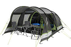 Намет п'ятимісний High Peak Garda 5.0 Light Grey/Dark Grey/Green (11823) 4000 мм Кемпінговий Трисезонний Тоннель