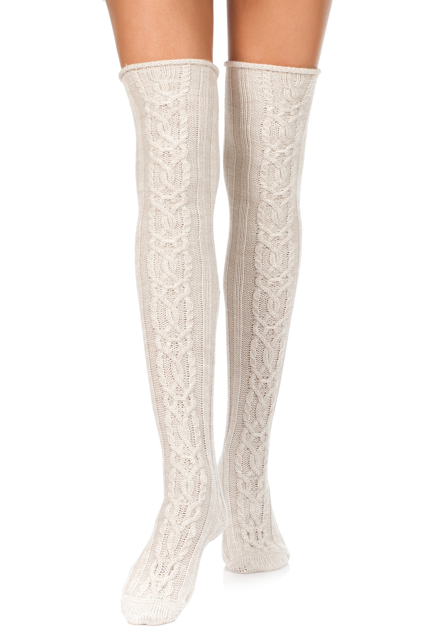 Гольфи в'язані Ohaina в коси Linen Beige
