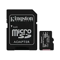 Карта памяти MicroSDXC 128GB UHS-I Class 10 Kingston Canvas Select Plus R100MB/s + SD-адаптер (SDCS2