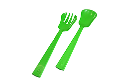 Ложка та виделка пластикові для салату Гемопласт