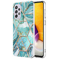 Защитный чехол Deexe Marble Pattern для Samsung Galaxy A73 (A736) - Blue