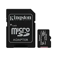 Карта пам&apos;яті MicroSDXC 128GB UHS-I Class 10 Kingston Canvas Select Plus R100MB/s + SD-адаптер (SDCS2/128GB)