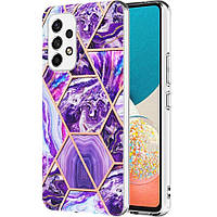 Защитный чехол Deexe Marble Pattern для Samsung Galaxy A53 (A536) - Dark Purple