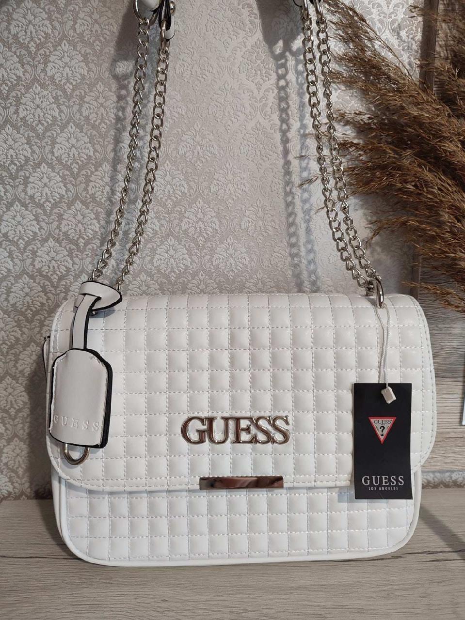 Жіноча сумка Guess,на ланцюжку, біла, 29*20*9 см, 931113, фото 1