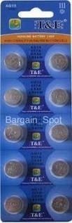 Батарейка T&E AG13 /LR44/A76/357/SR44W/GP 76A Ціна за 10шт/блістер