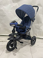 Дитячий триколісний велосипед коляска CROSSER T-ECO 350 Синій