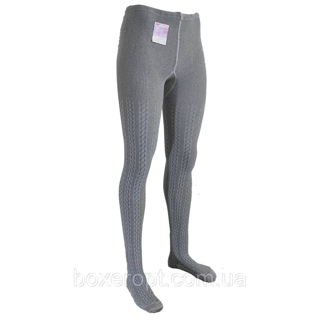 Колготки жіночі в'язані візерункові (сірі)