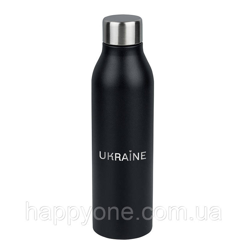 Термопляшка ZIZ Ukraine 500 мл (чорна)