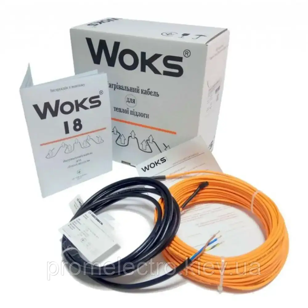 WOKS-18 Гріючий кабель для теплої підлоги 1220 Вт, 68 м, площа обігрівання 5,9 — 8,5 м кв. (Одескабель)