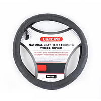 Чехол на кермо, оплетка руля S шкіра чорний "CARLIFE" SW 225