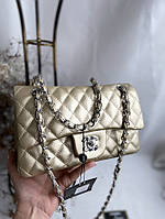 Сумочка на цепочке женская брендовая Люкс с лого клатчи на цепочке модная стеганная классика