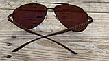 Чоловічі сонцезахисні окуляри авіатор скла полароїд Porsche Design коричневі поляризаційні металеві, фото 4