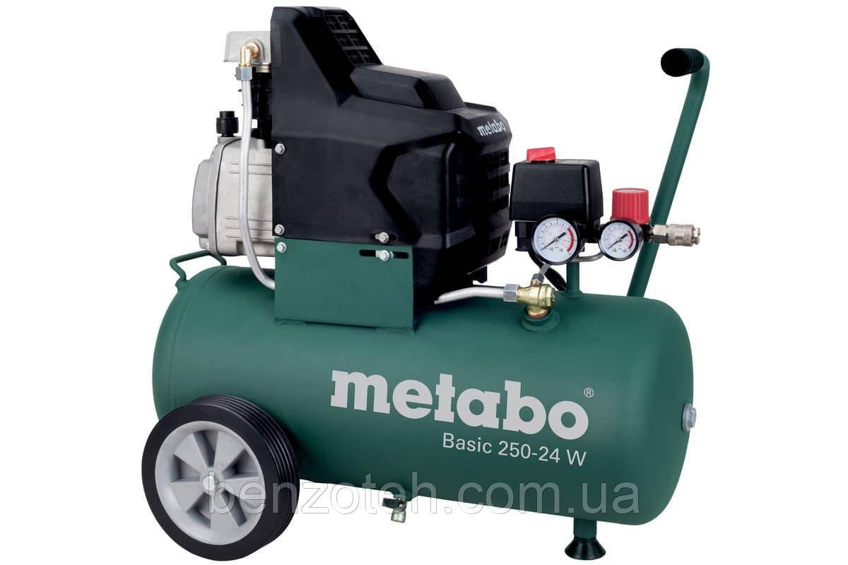 Компрессор Metabo Basic 250-24 W (ресивер 24 литра, масляный), фото 1