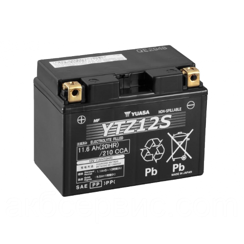 Mотоакумулятор Yuasa High Performance MF VRLA 11,6ah YTZ12S (сухозаряджений)