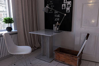 Кухонний стіл колір бетону, сучасний маленький стіл на кухню універсальний і недорогий Бетон КС-5