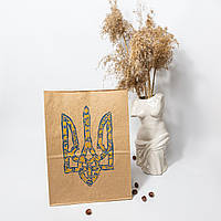 Пакет с гербом Украины маленький 150*90*240 Крафт пакет с дном национальной символикой Пакет Пакет Патриот