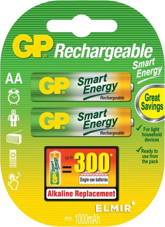 Акумулятор GP NiMH 1.2V 1000mAh 100AAHCGC-2U2 Smart Energy Old Design