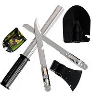 Похідний туристичний набір 4 в 1 Лопата, пилка, багнет, сокира. Сталь!