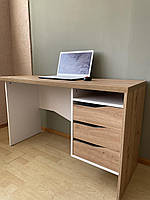 Стіл комп'ютерний, Розмір1300/750/550 мм, колір білий Німфея Альба / Дуб Артизан