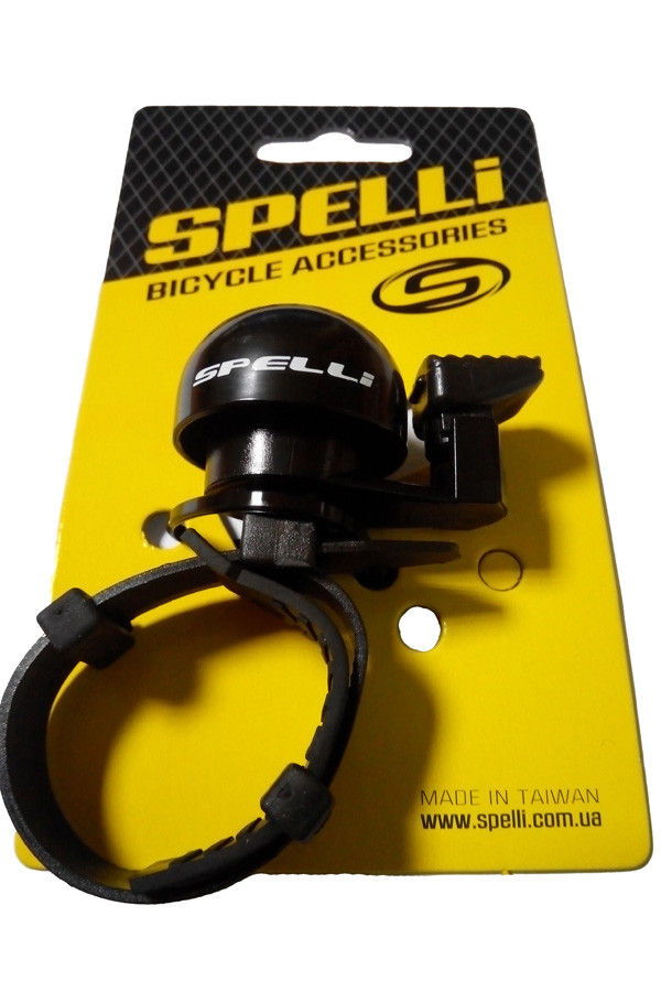 Звонок велосипедный Spelli SBL-709 Черный на резиновой стяжке - фото 2 - id-p263658933
