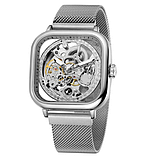 Чоловічий красивий чоловічий наручний годинник Forsining з металевим ремінцем Срібні, фото 4