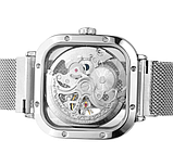 Чоловічий красивий чоловічий наручний годинник Forsining з металевим ремінцем Срібні, фото 5