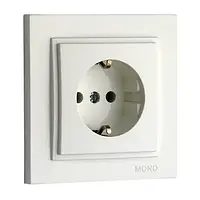 Розетка з заземленням вбудована біла, Mono Electric, DESPINA 102-190021-117