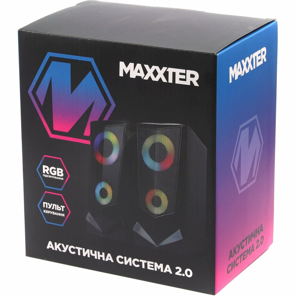 Колонки для ПК Акустика Maxxter CSP-U003RGB 2.0 (6 Вт) (підсвітка)